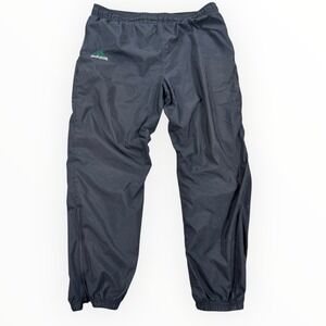 adidas Black Windbreaker Joggers with Green Logo